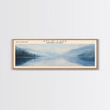 Atlin Lake Panoramic Framed Canvas Print, Lake House Decor, Minimalist Art, Travel Poster, Scenic View, Nature Wall Art