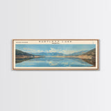 Bartlett Lake Arizona Framed Canvas Print, Panoramic Lake House Art, Scenic Painting, Travel Poster, Minimalist Wall Art, Home Decor