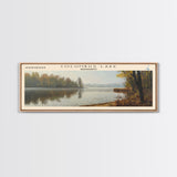 Columbus Lake Mississippi Framed Canvas Print, Panoramic Lake House Decor, Wide Wall Art, Travel Poster, Rustic Lake Painting, Nature Art