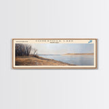 Conestoga Lake Nebraska Framed Canvas Print, Panoramic Lake House Decor, Wide Wall Art, Travel Poster, Modern Lake Painting, Nature Art