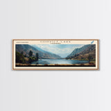 Convict Lake California Framed Canvas Print, Lake House Art, Panoramic Wide Art, Travel Poster, Modern Lake Painting, Nature Art