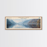 Crean Lake Framed Canvas Print, Lake House Decor, Panoramic Wall Art, Travel Poster, Rustic Lake Painting, Nature Art