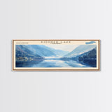 Donner Lake California Framed Canvas Print, Lake House Decor, Panoramic Wall Art, Travel Poster, Modern Lake Painting, Nature Art