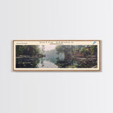 Dutch Springs Pennsylvania Framed Canvas Print, Lake House Art, Panoramic Wall Art, Travel Poster, Rustic Lake Painting, Home Decor