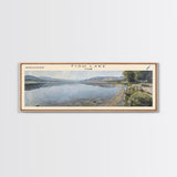 Fish Lake Utah Framed Canvas Print, Panoramic Lake House Decor, Wall Art, Travel Poster, Tranquil Lake Painting, Nature Art