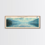 Gods Lake Framed Canvas Print, Lake House Decor, Panoramic Wall Art, Travel Poster, Scenic Lake Painting, Nature Art