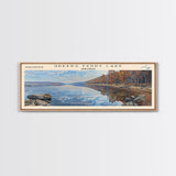 Greers Ferry Lake Arkansas Framed Canvas Print, Panoramic Lake House Decor, Wall Art, Travel Poster, Beautiful Lake Painting, Nature Art