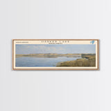 Harker Lake North Dakota Framed Canvas Print, Panoramic Lake House Decor, Wall Art, Travel Poster, Stunning Lake Painting, Nature Art