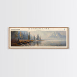 Jackson Lake Framed Canvas Print, Panoramic Lake House Decor, Wall Art, Travel Poster, Captivating Lake Painting, Nature Art