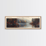 Jordan Pond Maine Framed Canvas Print, Panoramic Lake House Decor, Wall Art, Travel Poster, Scenic Lake Painting, Nature Art