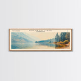 Kachess Lake Washington Framed Canvas Print, Lake House Art, Panoramic Wall Art, Travel Poster, Beautiful Lake Painting, Home Decor