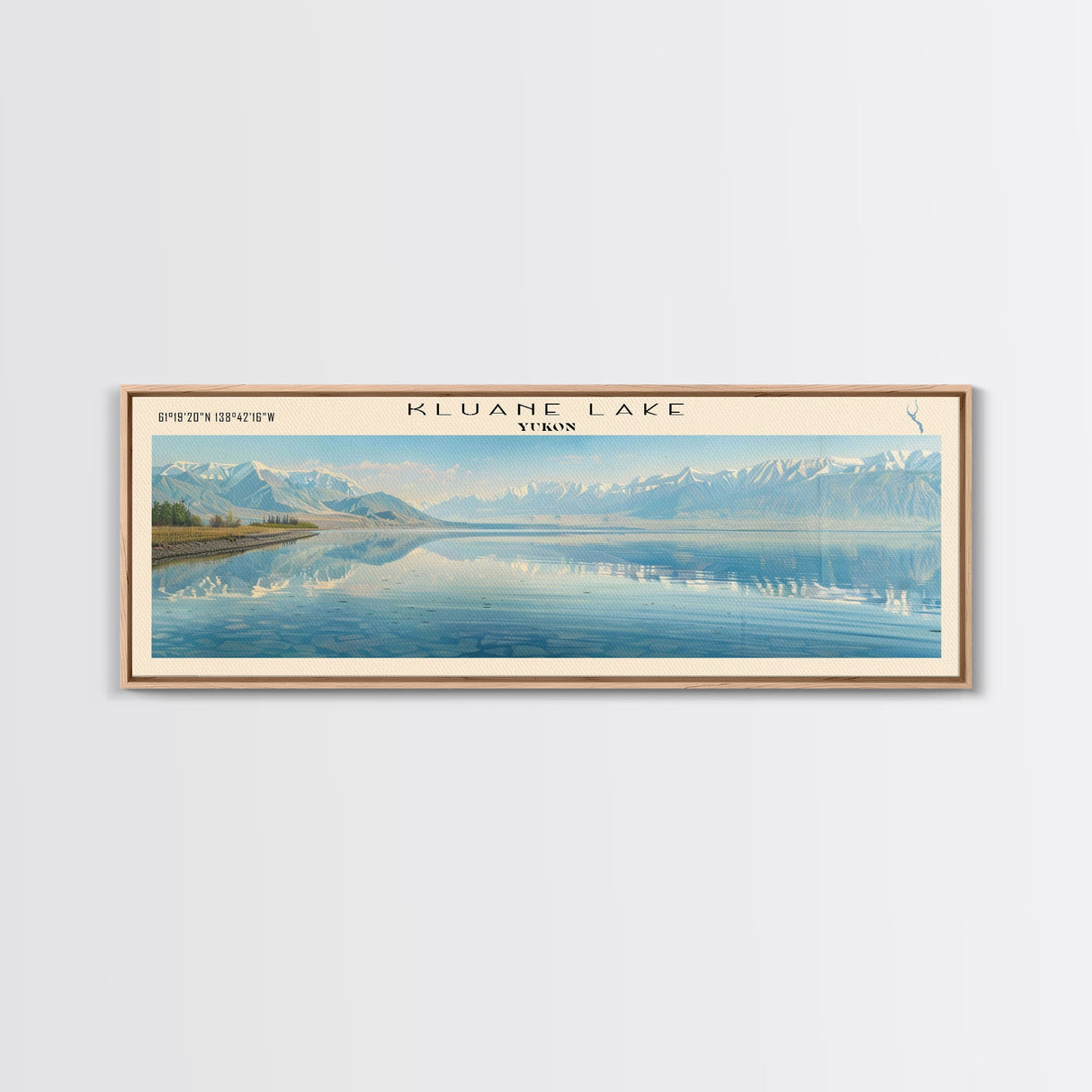 Kluane Keystone LaLoche Kingsmere Framed Canvas Print, Lake House Art, Panoramic Travel Poster, Wall Art, Stunning Lake Painting, Home Decor