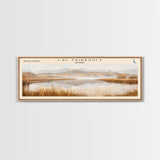 Lac Fairbault Framed Canvas Print, Panoramic Lake House Decor, Wall Art, Travel Poster, Beautiful Lake Painting, Home Decor