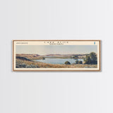 Lake Alice North Dakota Framed Canvas Print, Panoramic Lake House Decor, Wall Art, Travel Poster, Scenic Lake Painting, Nature Art