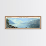 Lake Como Delaware Framed Canvas Print, Lake House Decor, Panoramic Wall Art, Travel Poster, Stunning Lake Painting, Nature Art