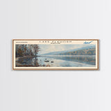 Lake Elkhorn Maryland Framed Canvas Print, Lake House Decor, Panoramic Wall Art, Travel Poster, Serene Lake Painting, Nature Art