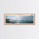 Lake Erie Framed Canvas Print, Lake House Decor, Panoramic Wall Art, Travel Poster, Stunning Lake Painting, Home Art