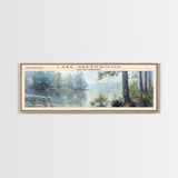 Lake Greenwood South Carolina Framed Canvas Print, Lake House Decor, Panoramic Wall Art, Travel Poster, Scenic Landscape Painting, Nature Art