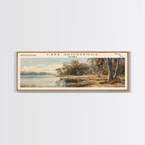 Lake Grosvenor Framed Canvas Print, Lake House Decor, Panoramic Wall Art, Travel Poster, Stunning Landscape Painting, Home Art