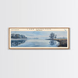 Lake Hamilton Arkansas Framed Canvas Print, Lake House Decor, Panoramic Wall Art, Travel Poster, Beautiful Lake Painting, Home Art