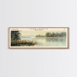 Lake Itasca Minneapolis Framed Canvas Print, Lake House Decor, Panoramic Wall Art, Travel Poster, Serene Lake Painting, Nature Art