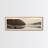 Lake Jacomo Missouri Framed Canvas Print, Lake House Decor, Panoramic Wall Art, Travel Poster, Beautiful Lake Painting, Home Art