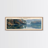 Lake Keowee South Carolina Framed Canvas Print, Lake House Decor, Panoramic Wall Art, Travel Poster, Beautiful Lake Painting, Home Art