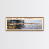 Lake Livingston Texas Framed Canvas Print, Lake House Decor, Panoramic Wall Art, Travel Poster, Scenic Lakeside Painting, Nature Print