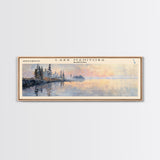 Lake Manitoba Framed Canvas Print, Lake House Decor, Panoramic Wall Art, Travel Poster, Stunning Lake Painting, Modern Art