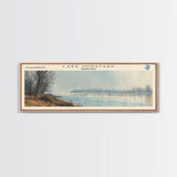 Lake Minatare Nebraska Framed Canvas Print, Lake House Decor, Panoramic Wall Art, Travel Poster, Stunning Landscape Painting, Living Room Decor