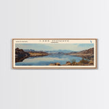 Lake Mohave Arizona Framed Canvas Print, Lake House Decor, Panoramic Wall Art, Travel Poster, Beautiful Landscape Painting, Bedroom Decor