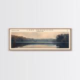 Lake Needwood Maryland Framed Canvas Print, Lake House Decor, Panoramic Wall Art, Travel Poster, Stunning Landscape Painting, Contemporary Art