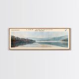 Lake Sherwood West Virginia Framed Canvas Print, Lake House Decor, Panoramic Wall Art, Travel Poster, Serene Landscape Painting, Living Room Decor