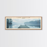 Lake Sinclair Georgia Framed Canvas Print, Lake House Decor, Panoramic Wall Art, Travel Poster, Beautiful Landscape Painting, Modern Art