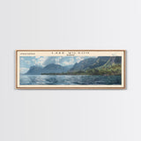 Lake Wilson Hawaii Framed Canvas Print, Lake House Decor, Panoramic Wall Art, Travel Poster, Beautiful Landscape Painting, Modern Art