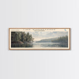 Lake Winnipesaukee Framed Canvas Print, Lake House Decor, Panoramic Wall Art, Travel Poster, Landscape Painting, Modern Art