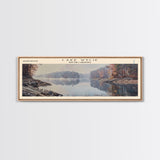 Lake Wylie South Carolina Framed Canvas Print, Lake House Decor, Panoramic Wall Art, Travel Poster, Beautiful Landscape Painting, Rustic Art