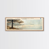 Lake Verholser Oklahoma Framed Canvas Print, Lake House Decor, Panoramic Wall Art, Travel Poster, Landscape Painting, Contemporary Art