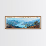 Le Grande Riviere Framed Canvas Print, Lake House Decor, Panoramic Wall Art, Travel Poster, Landscape Painting, Contemporary Art