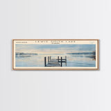 Lewis Smith Lake Alabama Framed Canvas Print, Lake House Decor, Panoramic Wall Art, Travel Poster, Landscape Painting, Modern Art