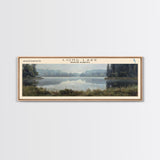 Manasquan Reservoir New Jersey Framed Canvas Print, Lake House Decor, Panoramic Wall Art, Travel Poster, Beautiful Landscape Painting, Modern Art