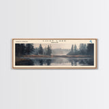 Lost Lake Oregon Framed Canvas Print, Lake House Decor, Panoramic Wall Art, Travel Poster, Scenic Landscape Painting, Rustic Art