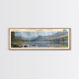 Marsh Creek Lake Pennsylvania Framed Canvas Print, Lake House Decor, Panoramic Wall Art, Travel Poster, Landscape Painting, Modern Art