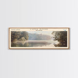 Lums Pond Delaware Framed Canvas Print, Lake House Decor, Panoramic Wall Art, Travel Poster, Scenic Landscape Painting, Contemporary Art