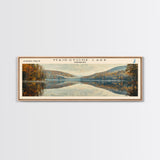 Mercer Lake New Jersey Framed Canvas Print, Lake House Decor, Panoramic Wall Art, Travel Poster, Landscape Painting, Bedroom Decor