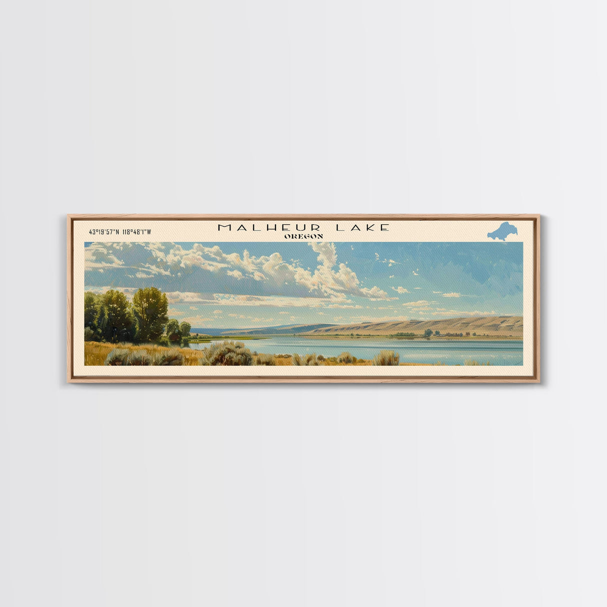 Merrill Creek Reservoir New Jersey Framed Canvas Print, Lake House Decor, Panoramic Wall Art, Travel Poster, Scenic Landscape Painting, Living Room Decor