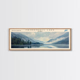 Mosquito Lake Framed Canvas Print, Lake House Decor, Panoramic Wall Art, Travel Poster, Scenic Landscape Painting, Living Room Decor