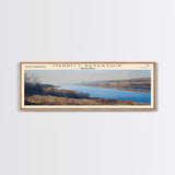 Merritt Reservoir Nebraska Framed Canvas Print, Lake House Decor, Panoramic Wall Art, Travel Poster, Beautiful Landscape Painting, Modern Art