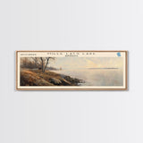 Mille Lacs Lake Framed Canvas Print, Lake House Decor, Panoramic Wall Art, Travel Poster, Landscape Painting, Contemporary Art