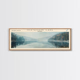 Nantahala Lake North Carolina Framed Canvas Print, Lake House Decor, Panoramic Wall Art, Travel Poster, Scenic Landscape Painting, Contemporary Art